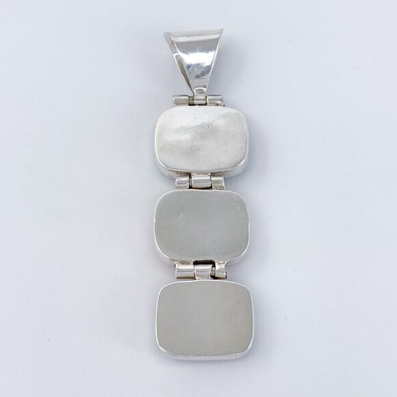 Vintage Mexico Sterling Silver 925 Spiny Oyster, Jasper, and Shell Pendant - Picture 7 of 9